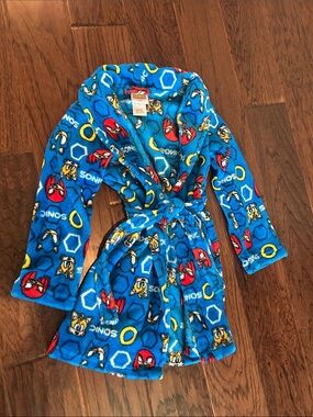Sonic the Hedgehog Kids Blue Fleece Robe with Character Print